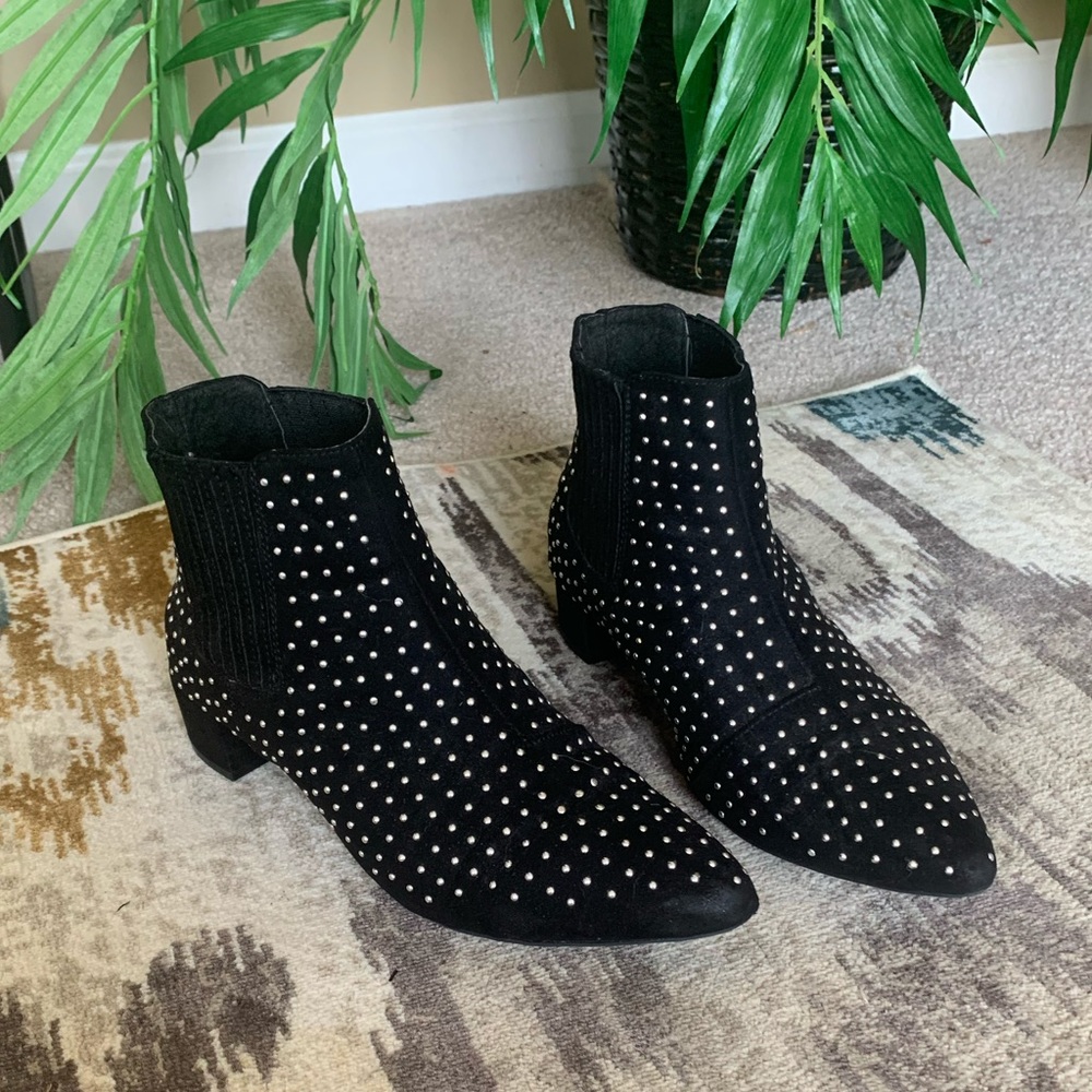 Studded black booties